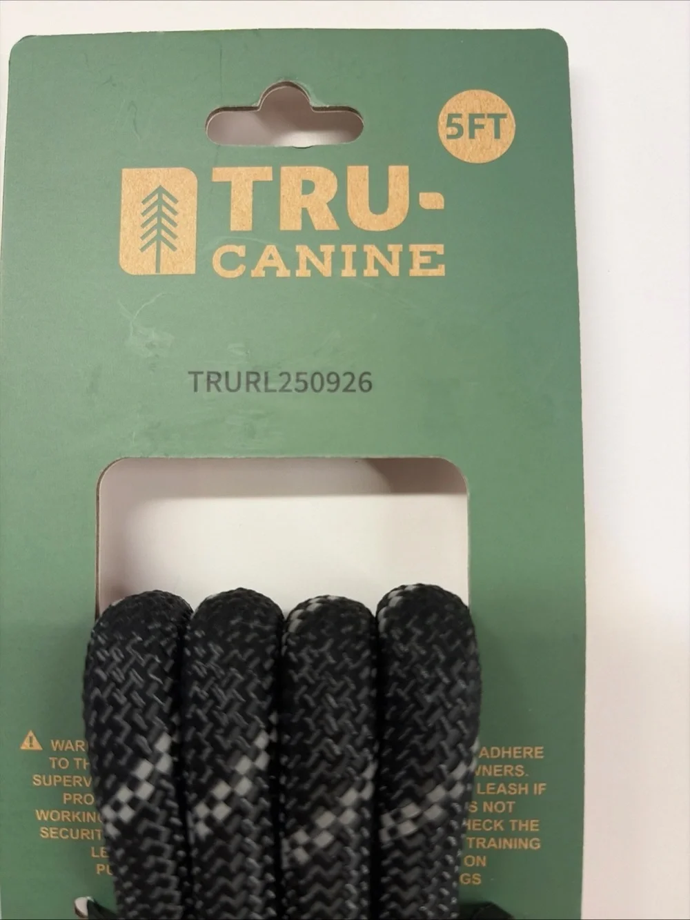 Black Reflective Climbing Rope Dog Leash - 5FT